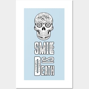Skull Drawing with the text, Smile is Death Posters and Art